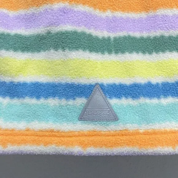 L.L.Bean Kids Mountain Full Zip Fleece Hooded Jacket Printed Multicolor Large 14 - Picture 5 of 10